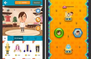 The Miitomo shop and mini-game.