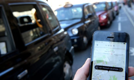 London black-cab drivers protest against Uber in September 2015