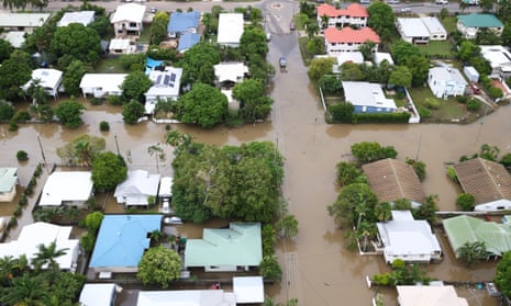 A townsville suburb inundated with water during the floods