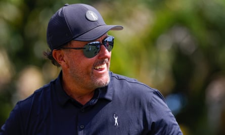 Phil Mickelson during the pro-am before the LIV Golf Miami Team Championship
