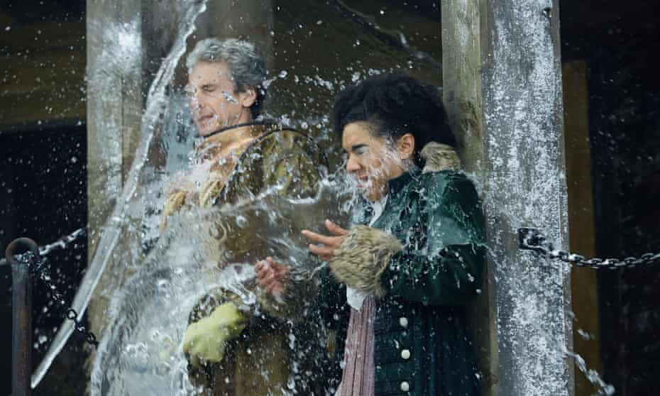 Glastonbury meets Winter Wonderland... The Doctor and Bill get a soaking.