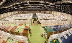 A handout picture provided by the British Ministry of Defence shows the Nightingale Hospital at the ExCel conference centre in Docklands.