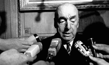 Pablo Neruda talks to reporters in Paris after being named the 1971 Nobel laureate for literature