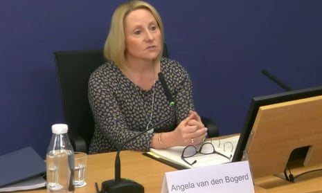 Angela van den Bogerd gives evidence to the inquiry at Aldwych House, central London on Thursday