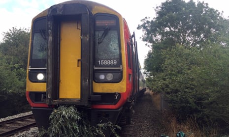 A train hit a tree on the line just outside Lincoln on Saturday