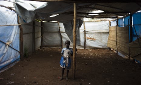 A South Sudanese child at the Bidibidi refugee camp  in Imvepi, Uganda