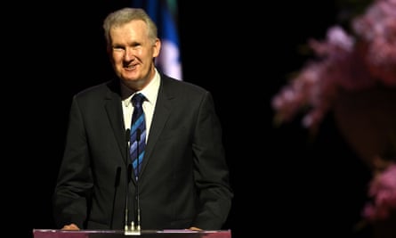 Tony Bourke speaking at a lectern