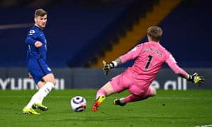 Jordan Pickford denies Timo Werner.