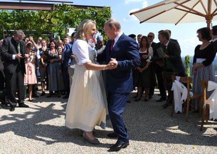 Karin Kneissl dances with Vladimir Putin