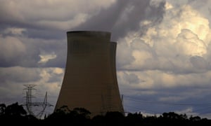 Chimneys at the Bayswater coal-powered thermal power station near the NSW town of Muswellbrook.