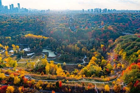 Don Valley park and lower Don River trail, Toronto, Canada.