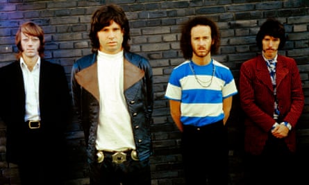 American rock group The Doors posed in Germany in 1968. Left to right: Ray Manzarek (1939-2013), Jim Morrison (1943-1971), Robbie Krieger and John Densmore.