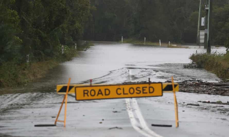 A flooded street in Port Macquarie, NSW