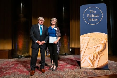 Accepting the 2023 Pulitzer prize for fiction for her book Demon Cooperhead.