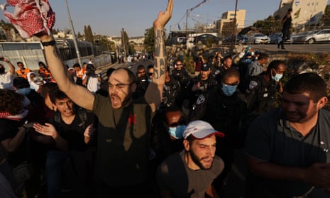 Israeli police intervene as demonstrators gather in Sheikh Jarrah.