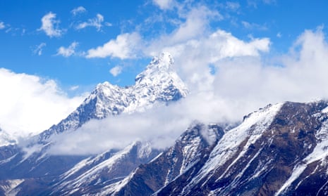 Ama Dablam in the eastern Himalayan range of Koshi Province, Nepal.