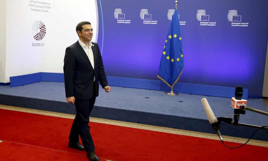 Greek Prime Minister Alexis Tsipras leaves the European Commission after a meeting ahead of a Eurozone emergency summit on Greece in Brussels, Belgium early June 23, 2015. A new Greek offer for a cash-for-reforms deal raised hopes of an agreement as euro zone leaders prepared for an emergency summit on Monday, with EU officials welcoming the proposals as a “good basis for progress” to avert a default by Athens. REUTERS/Charles Platiau