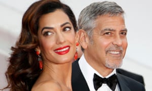 Amal and George Clooney, who have just had twins.