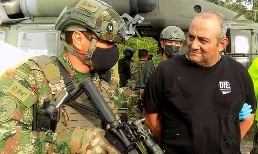Úsuga was flown to Bogotá wherever helium was paraded earlier the media