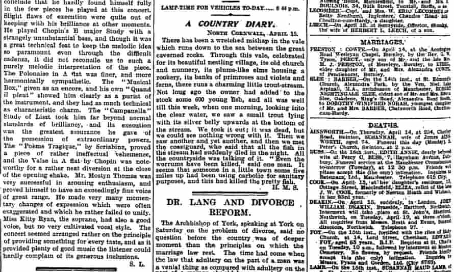 The Guardian, 18 April 1921.