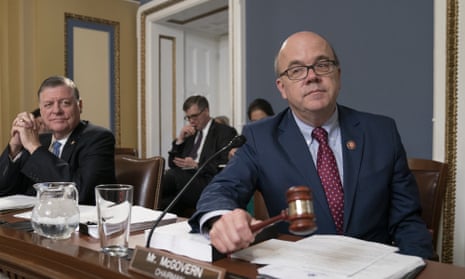 The House rules committee chairman, Jim McGovern, prepares for the House to vote to authorize contempt cases against William Barr and Don McGahn.