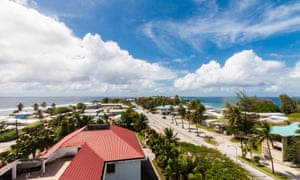 El distrito comercial central de las Islas Marshall, Micronesia, Oceanía, Océano Pacífico Sur.