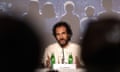 Director Ali Abbasi speaks at a press conference about his film The Apprentice in Cannes.