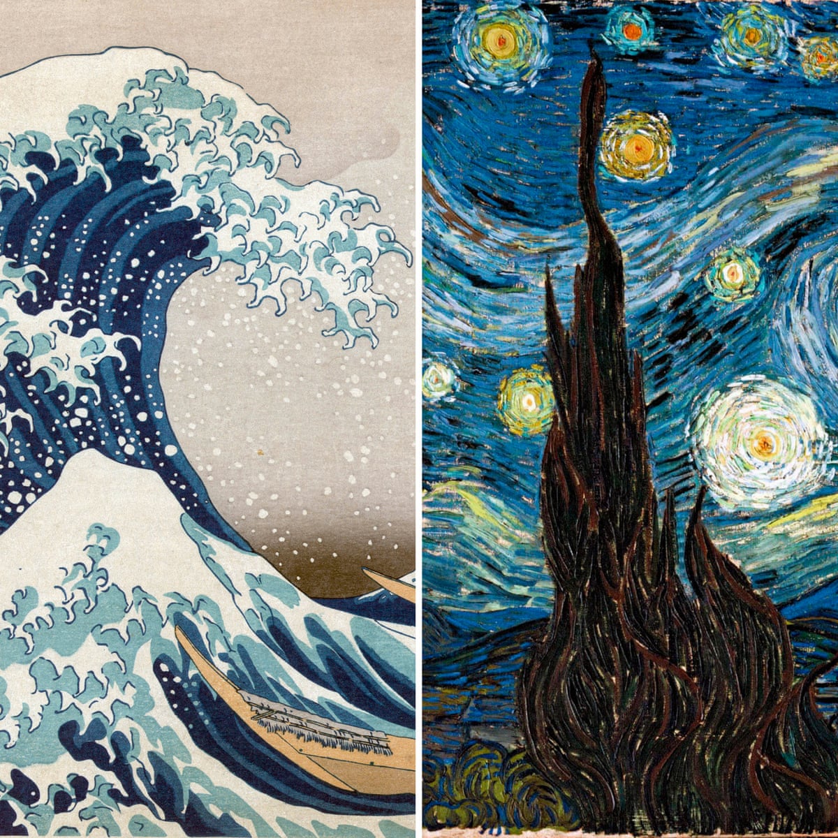 How Hokusai S Great Wave Crashed Into Van Gogh S Starry Night Art And Design The Guardian