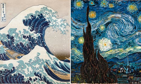The comparison of Great Wave and Starry Night does not diminish the brilliance of the Van Gogh work, says the writer Martin Bailey.