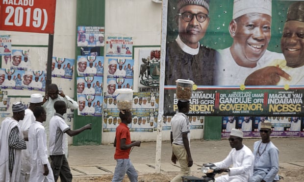 Election posters remain on the streets of Kano, three days after voters went to the polls. 