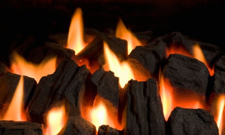 A gas fireplace.