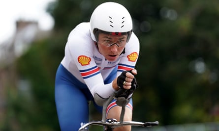Sarah Storey on her way to victory in the C1 individual time trial in Dumfries