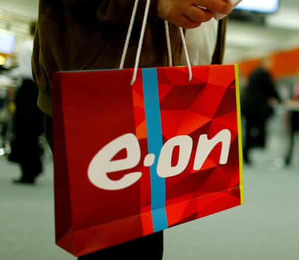 A bag with the logo of E.ON on it