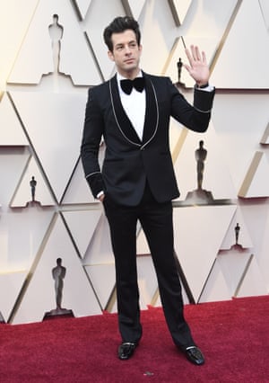 Mark Ronson has long nursed a desire to be a fifties rockn'roll star – complete with quiff, guitar and white T-shirt. He dressed up the look for the Oscars red carpet – with the matinee idol smoking jacket and artfully constructed quiff. The carpet slippers are a masterstroke.