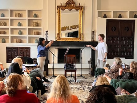 ‘A highlight of the retreat is a masterclass with Luke Bayer’ (in white), an actor and guest mentor.