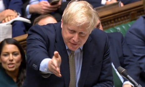 A video grab from footage broadcast by the UK Parliament’s Parliamentary Recording Unit (PRU) shows Britain’s Prime Minister Boris Johnson as he speaks during Prime Minister’s Question time (PMQs) in the House of Commons in London on January 8, 2020.