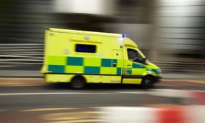 a speeding ambulance in London