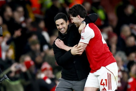 Mikel Arteta savours derby success with Declan Rice