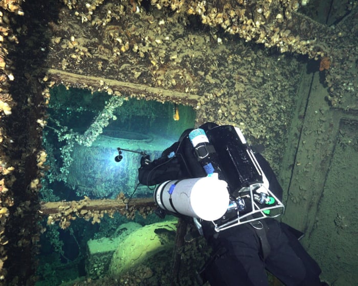 First objects retrieved from wreck of Titanic’s sister ship in Greece