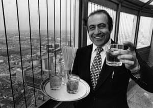The Post Office Tower, London: Philip Gorgiov, supervisor of The Top Of The Tower Restaurant in the Post Office Tower, pictured in 1980. In the 1960s, 4,000 visitors a day rode the lifts to the observation tower. The novelty faded and the building has been closed to the public since the late 80s