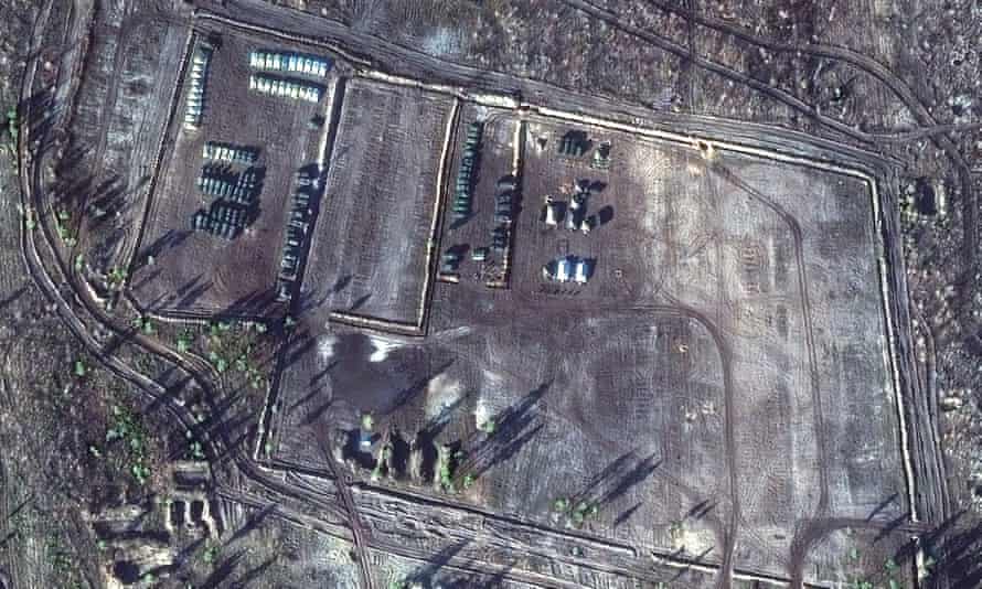 A satellite image taken on November 26 shows the location of the Russian army’s training ground in Pogonovo, Voronezh region