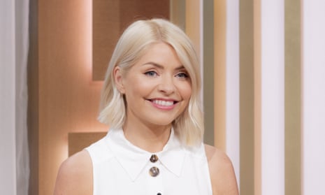 Clearly holding back the emotion … Holly Willoughby on This Morning.