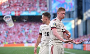 De Bruyne celebrates scoring.