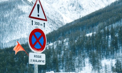 A sign in the Savoie region, France, warns of the avalanche risk