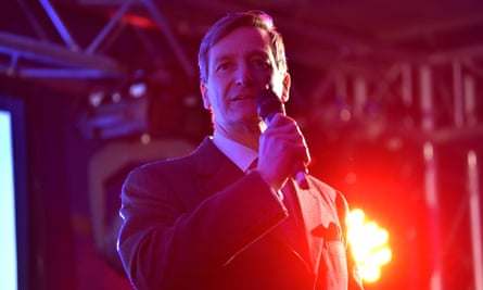 Dominic Grieve speaks on stage outside the House of Commons last Tuesday.