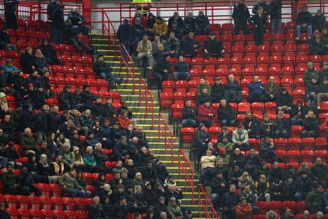 Empty seats are seen inside the stadium during the second half of the Premier League match between Sheffield United and Arsenal FC at Bramall Lane.