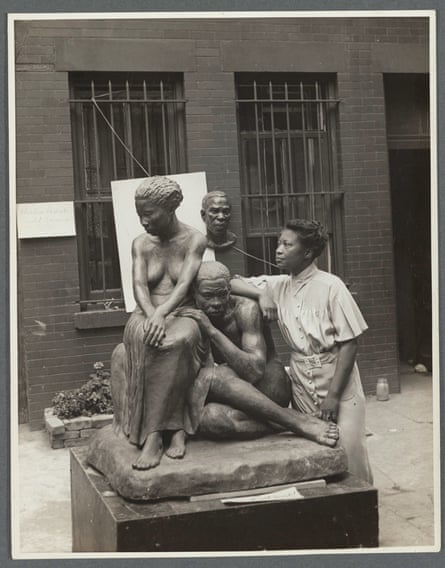 Savage with her sculpture Realization in 1938.