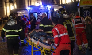 Emergency services outside the Repubblica – Teatro dell’Opera station on Tuesday evening