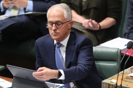 The Prime Minister Malcolm Turnbull during question time