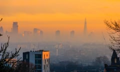 Mist and pollution over central London, pictured in 2021